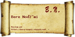 Bere Noémi névjegykártya