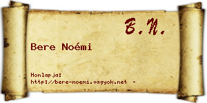 Bere Noémi névjegykártya